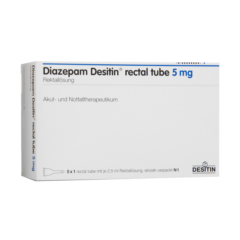 Diazepam Desitin rectal tube 5 mg, 5 x 2,5 ml