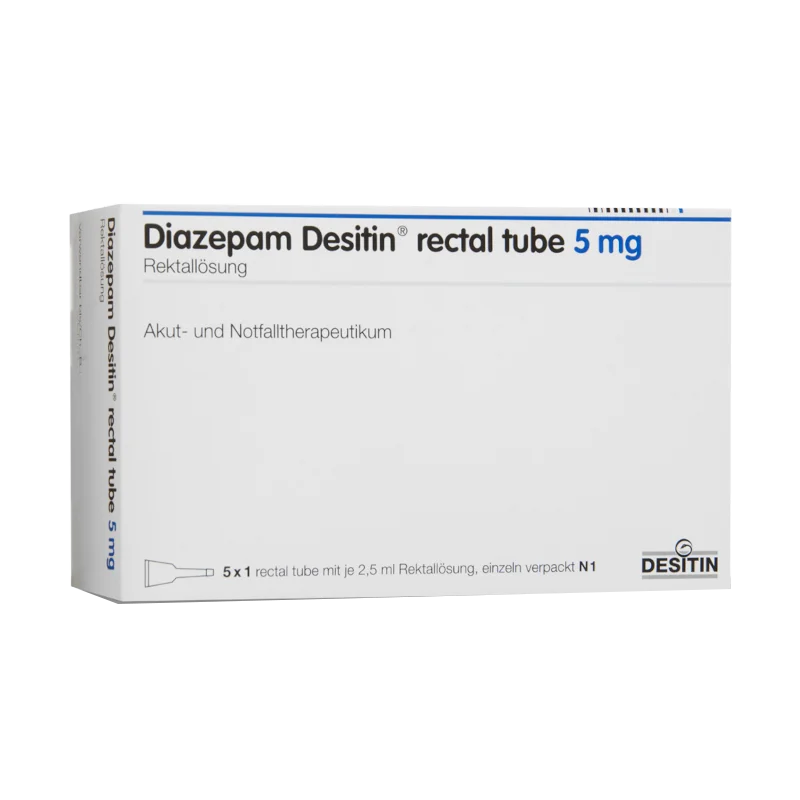 Diazepam Desitin rectal tube 5 mg, 5 x 2,5 ml