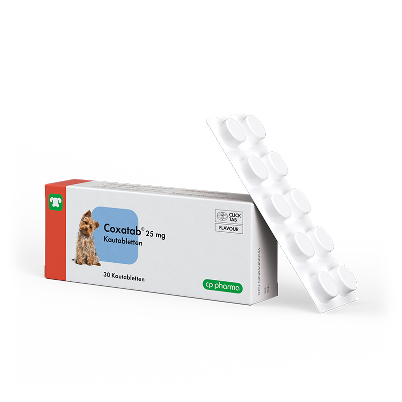 Coxatab 25 mg Kautabletten für Hunde, 30 Kautabletten