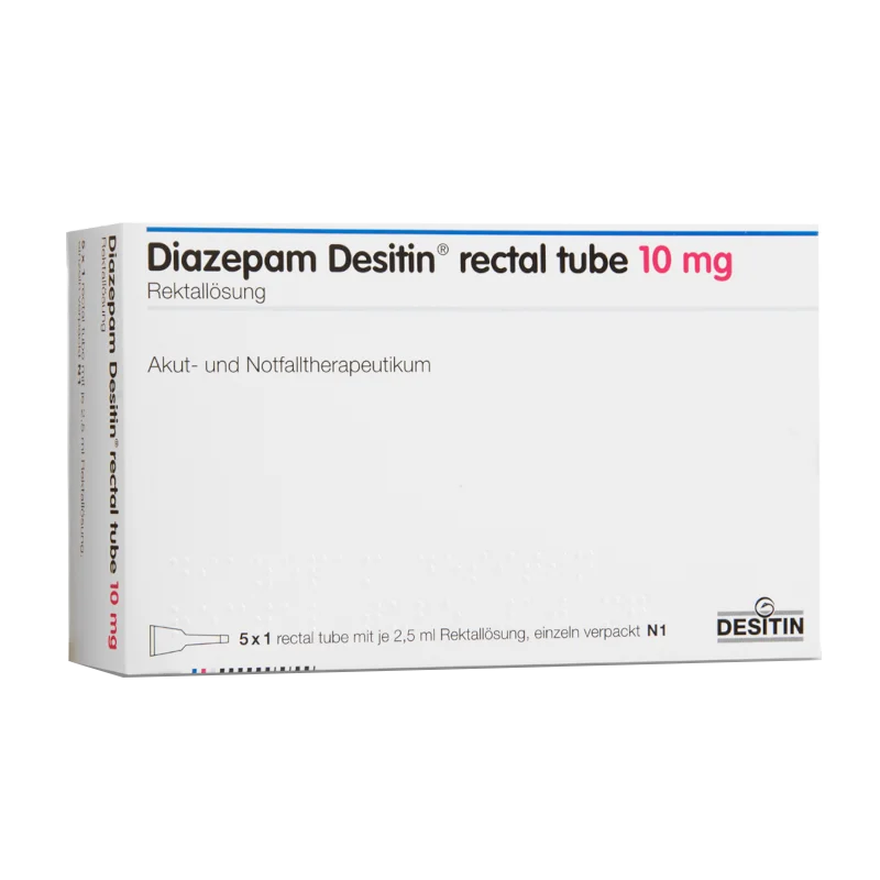 Diazepam Desitin rectal tube 10 mg, 5 x 2,5 ml