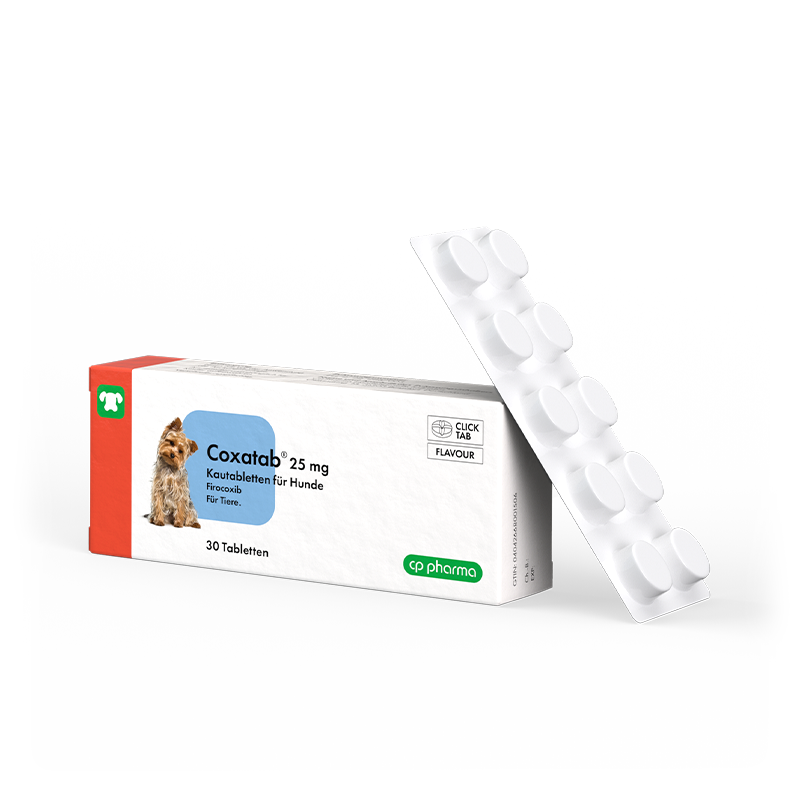Coxatab 25 mg Kautabletten für Hunde, 30 Kautabletten