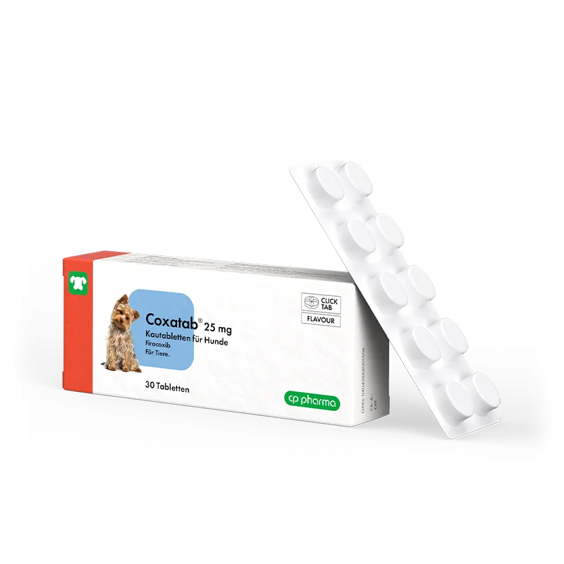 Coxatab 25 mg Kautabletten für Hunde, 30 Kautabletten