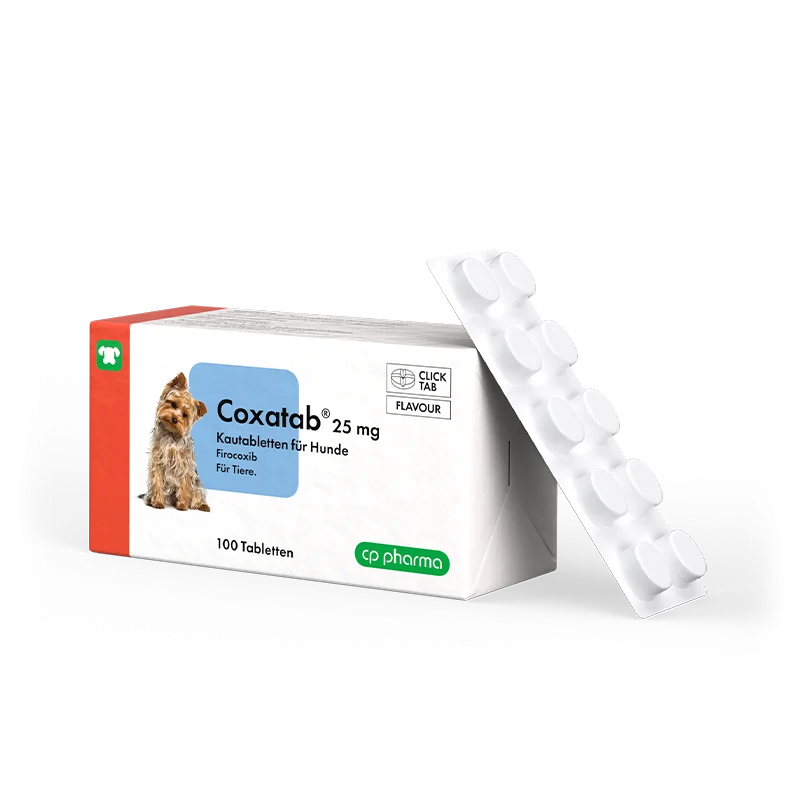 Coxatab 25 mg Kautabletten für Hunde, 100 Kautabletten