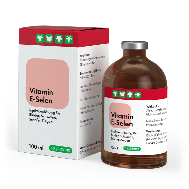 Vitamin E + Selen 100 mg/ml + 0,658 mg/ml Inj.-Lsg., 100 ml