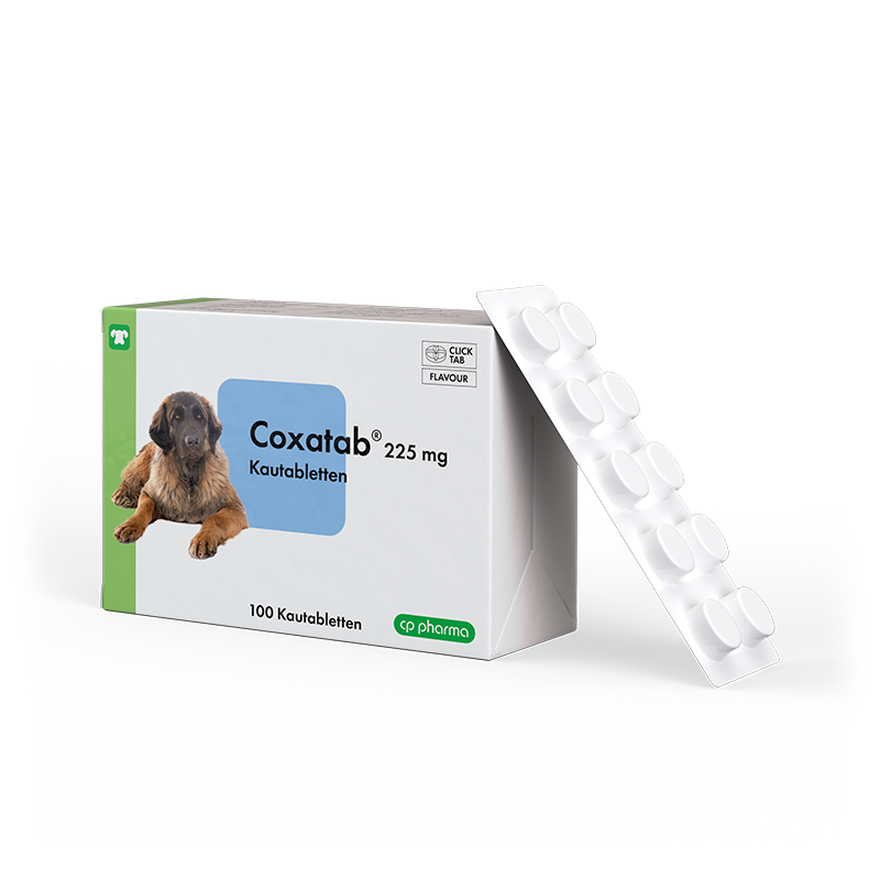 Coxatab 225 mg Kautabletten für Hunde, 100 Kautabletten