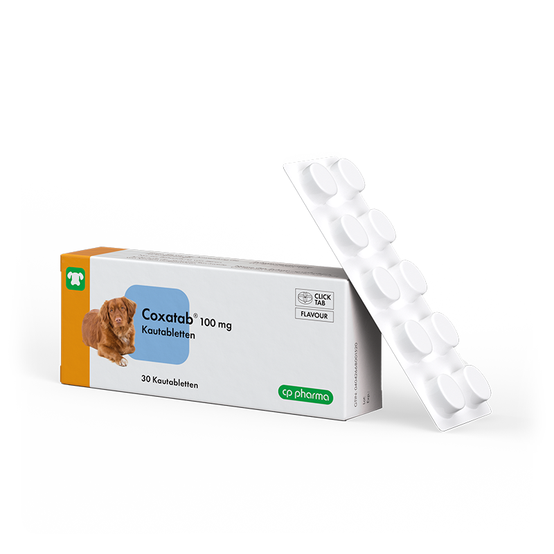 Coxatab 100 mg Kautabletten für Hunde, 30 Kautabletten